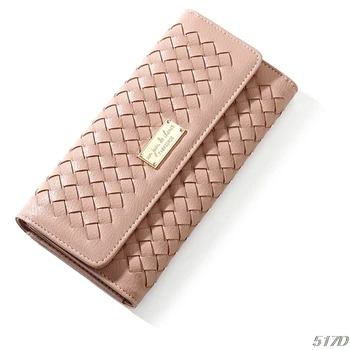 

Woven PU Leather Wallet Purse Large Capacity Clutch Bag Cash Card Phone Holder 517D