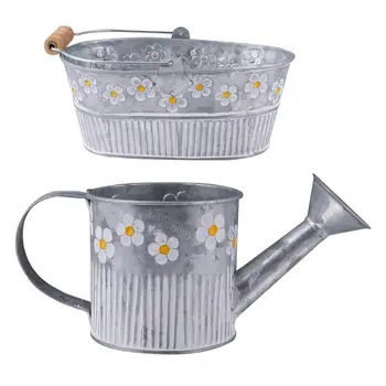 

1 Set Antique Iron Bucket Vintage Flower Pot Delicate Plant Bucket Iron Pail Vintage Style Bucket for Gardening Home (Silver)