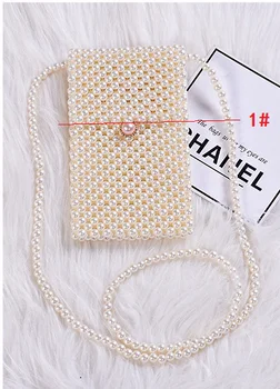 

Women Crossbody Bag Pearl Small Handbag Female New High-Quality Homemade Beaded Net mini Shoulder Bag