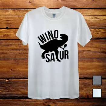 

T-Rex Winosaur Wine Gift Grey Fun Design T-Shirt Men Unisex Women Fitted