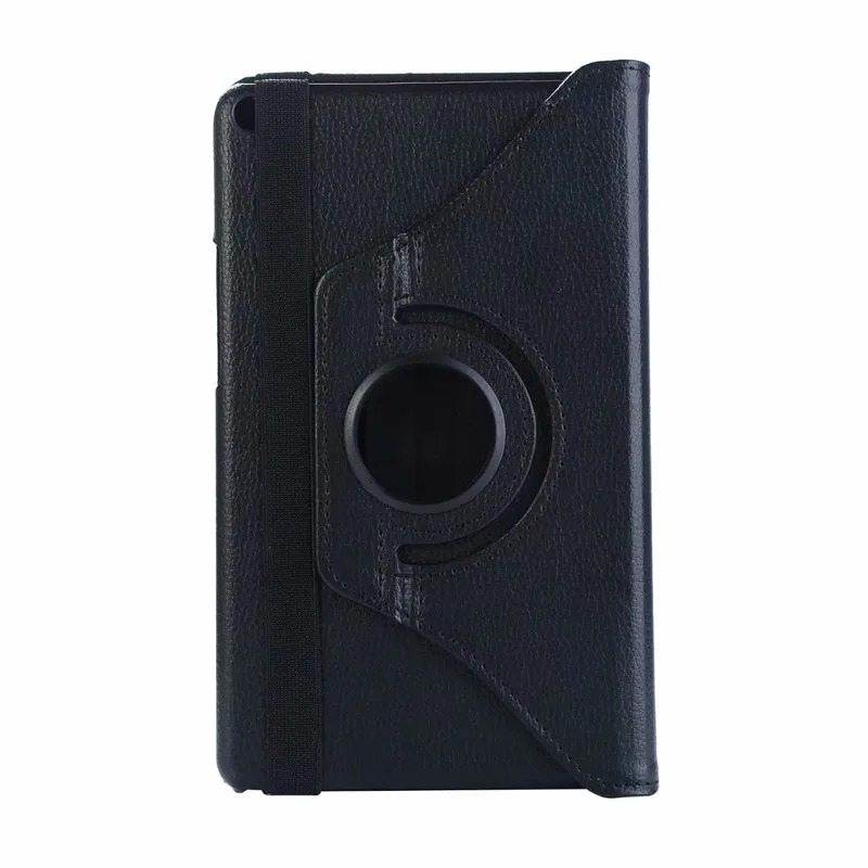 Чехол для планшета huawei MediaPad T3 8,0 KOB-L09 KOB-W09 360 Вращающийся флип-чехол из искусственной кожи с подставкой, умный чехол для планшета, защитный чехол - Цвет: black