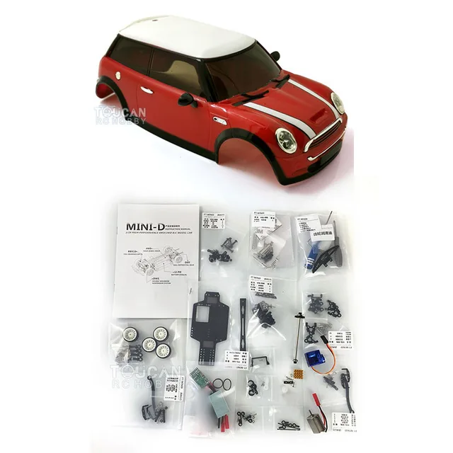 FTRC 1/28 AWD 4*4 Chassis MINI Body Shell KIT Motor Servo ESC For DIY BMW Drift Racing RC Car Model THZH1115-SMT5