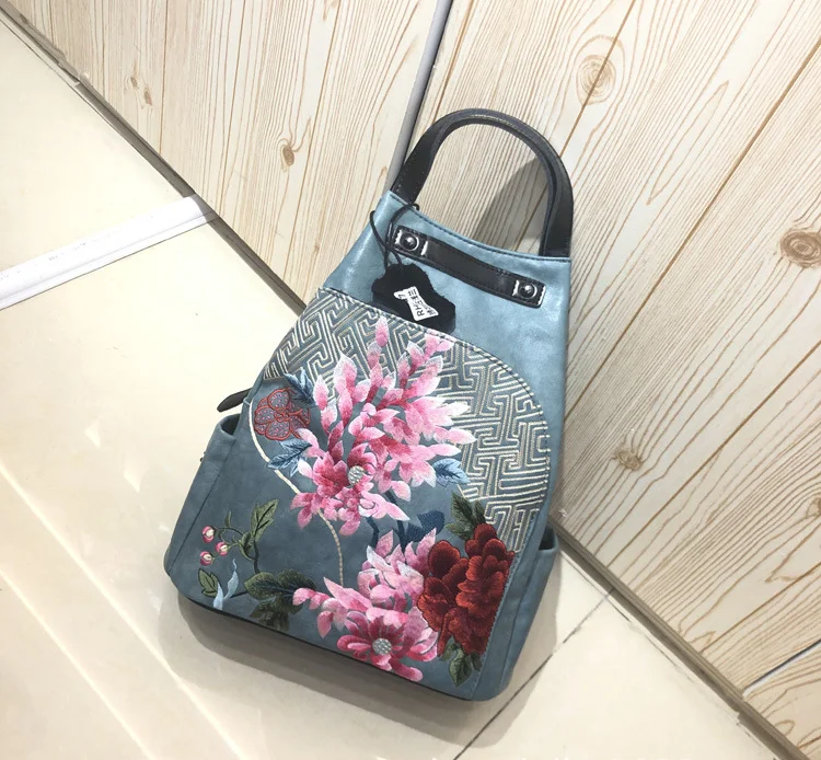 Bags Women Retro Chinese Style Embroidery Luxury women's Backpack PU Leather Personality All-match Casual Female Bag Bags Women Retro Chinese Style Embroidery Luxury women's Backpack PU Leather Personality All-match Casual Female Bag