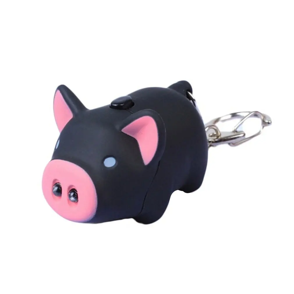 

Cute Cartoon Piglet with LED Flashlight & Sound Key Finder Metal Keychains Key Rings for Childrens Gift