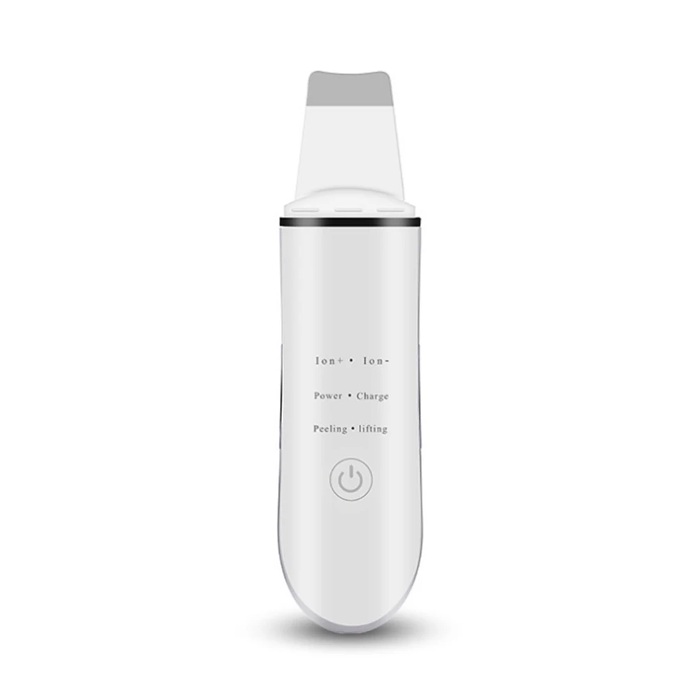 

JuneJour Rechargeable Ultrasonic Ion Face Skin Scrubber Facial Cleaner Cleansing Spatula Peeling Vibration Blackhead Removal