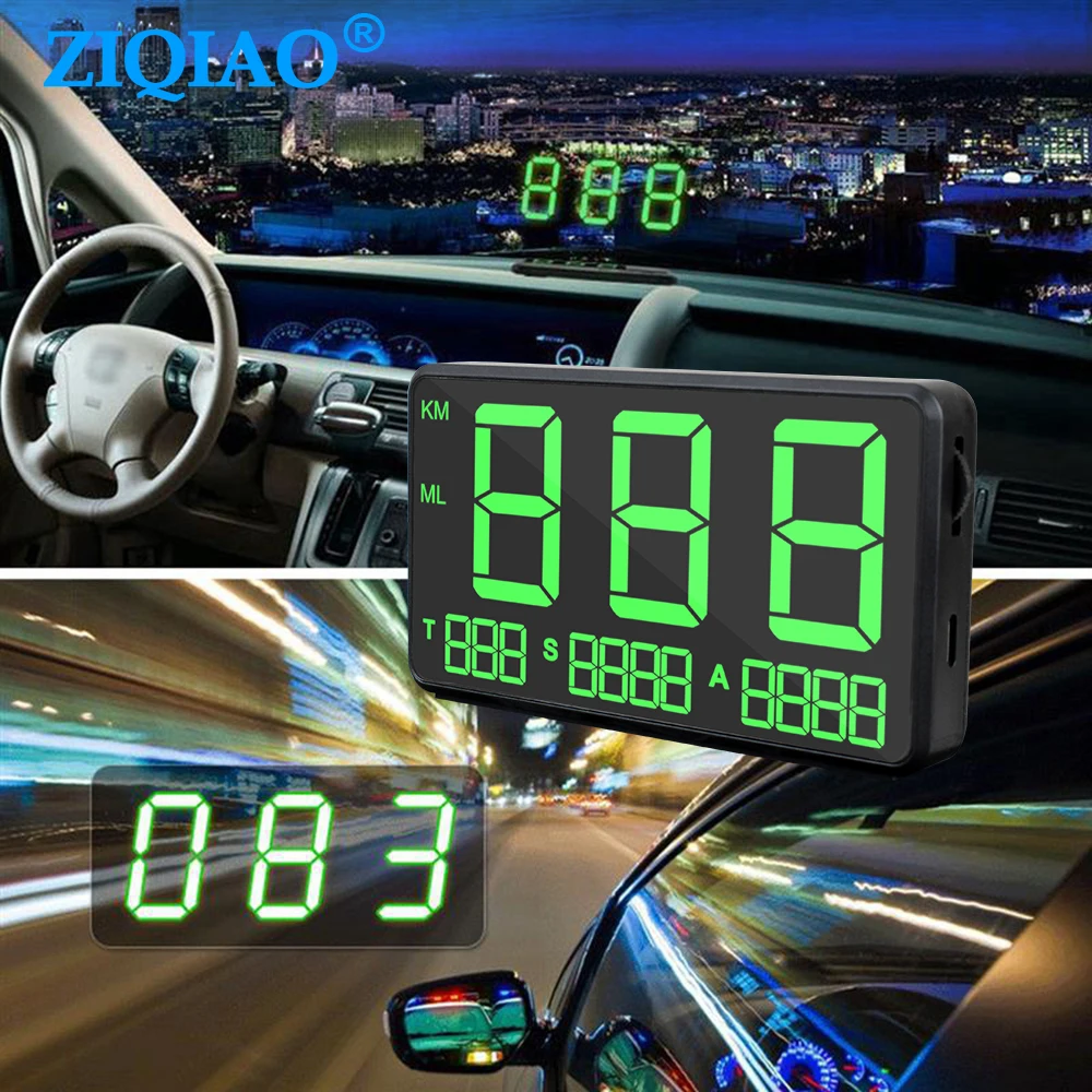 

Head UP Display GPS Speedometer Display Digital Projector Auto Electronics Speed Display Car GPS Overspeed Alarm ZIQIAO C80
