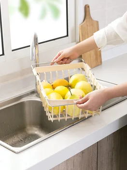 

Kitchen Storage Kitchen Shelf organizer Accessories Sponge Holder Rack Space Saving Kitchen Sink shelf retractable dish Rack