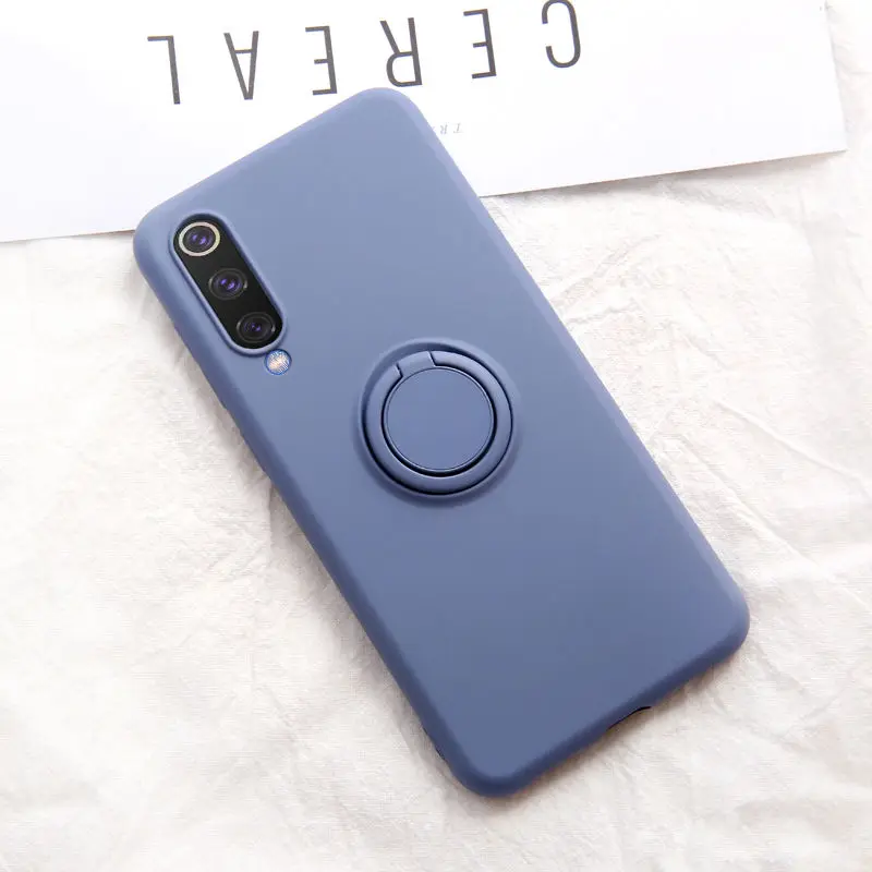 Мягкий силиконовый чехол, чехол для Xiaomi mi 9 SE mi 9 Red mi K20 Pro 9 T, металлическое кольцо-держатель для телефона, силиконовый чехол на Xiaomi mi 9 SE, чехол 9SE - Цвет: Gray