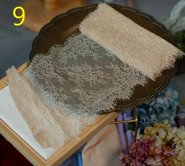 3Meter 20cm Wide Eyelash Lace Trim Fabric Flower DIY Crafts Wedding Dress Clothing Lngeire lace material Handmade lace fabric,lace sewing accessories,lace sewing supplies,lace accessories,lace garment accessories,lace decoration,clothing craft accessories