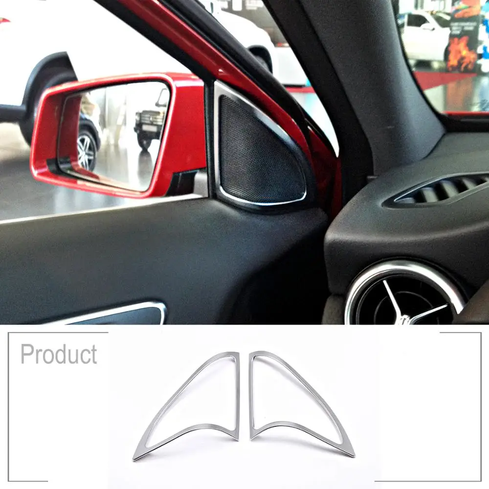 

ABS Chrome Car Door Audio Speaker Frame Cover Trim Sticker For Mercedes Benz A Class w176 A180 A200 2013-17 Accessories