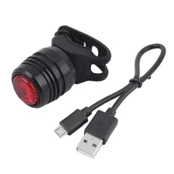 Feu arrière de vélo Rechargeable par USB, 3 modes, en alliage d'aluminium + Silicone, voyant rouge d'avertissement 