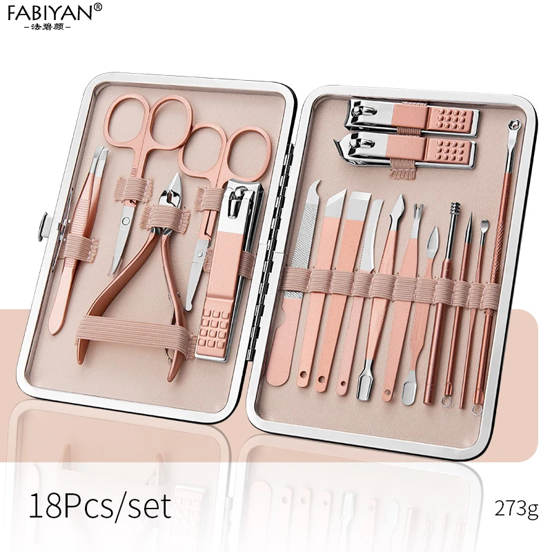 7/10/15/18Pcs Nail Art Clipper Scissors Tweezer Cutter Trimmer Pedicure Care Tool Dead Skin Remover Manicure Set Stainless Steel | Красота и