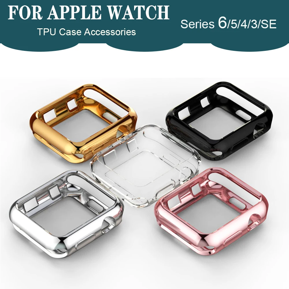 Parachoques del TPU para Apple Watch 44mm 40mm iWatch 42mm 38mm funda protectora de pantalla para Apple watch Serie 6 5 4 3 SE Accesorios