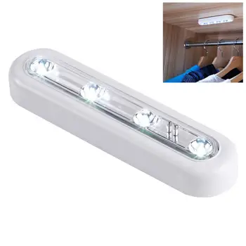 

4 LED Touch Switch Night Light Self-adhesive Closet Lamp Mini Night Light Bar