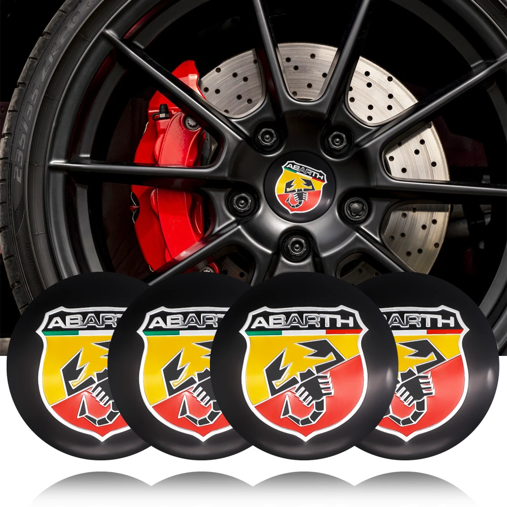 

4Pcs/set Car 56mm Car Wheel Center Hub Cap Stickers Decals Universal For Abarth 500 Stilo Ducato Palio Bravo Doblo Accessories