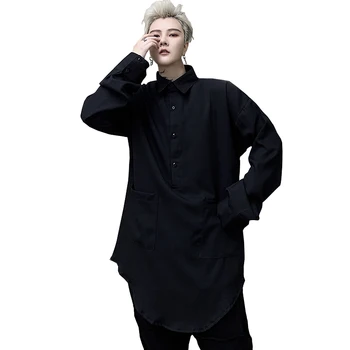 

Men Casual Pullover Long Sleeve Shirt Male Japan Streetwear Shirt