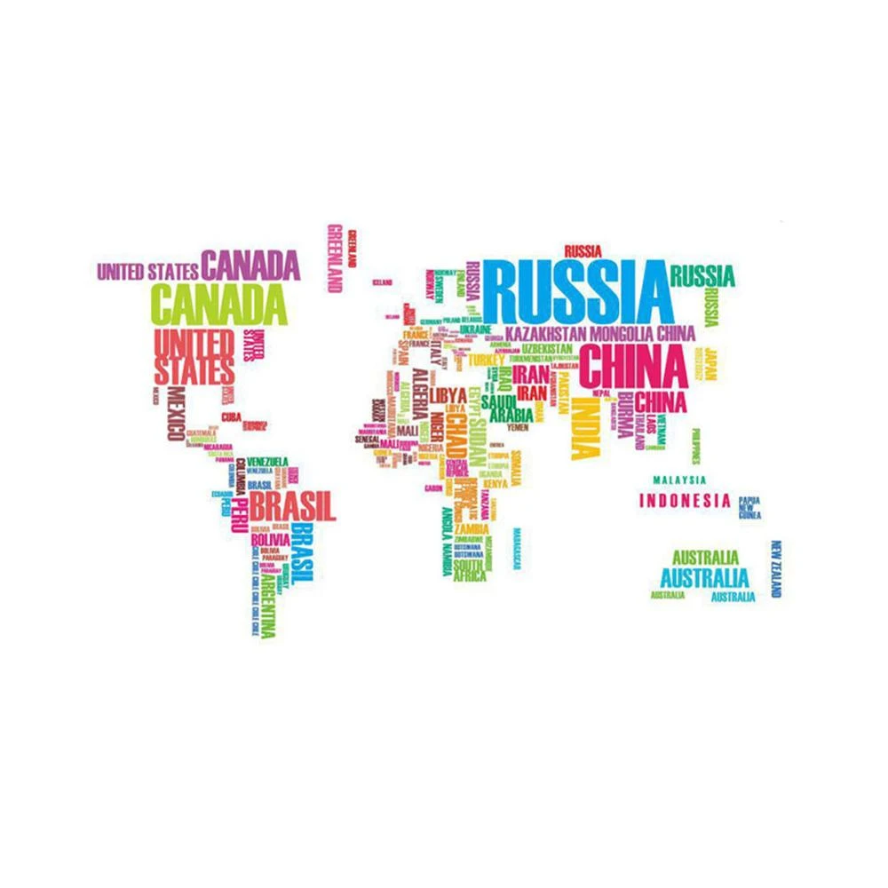 3d Colored Black White Letters Combination World Map Wall Stickers Kids Room Home Decor Office Art Decals Pvc Sticker Wallpaper Wall Stickers Aliexpress