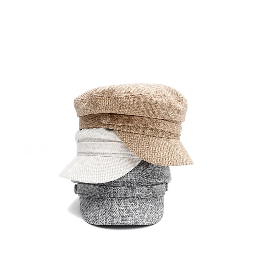 Новые осенние Восьмиугольные шляпы для женщин плоские военные Хлопковые бейсболки Дамы Твердые крышки Женские повседневные береты шляпа бренда Gorra militar