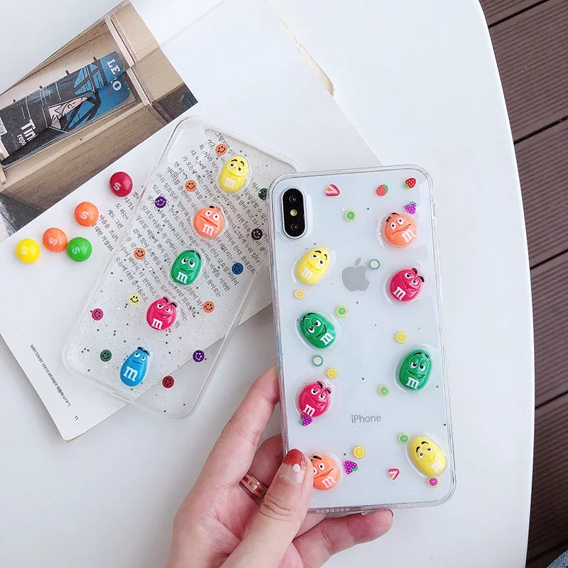 Tfshining INS корейский чехол для телефона iphone 11 pro max Xr Xs Max X 6 6s 7 8plus милый 3D прозрачный