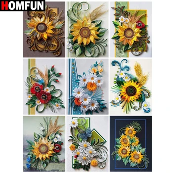 

HOMFUN 5D Diamond Embroidery Needlework Kit "Sunflower flower landscape" Diy Diamond Painting Cross Stitch Home Decoration Gift