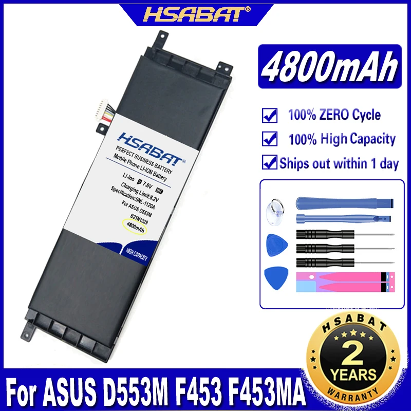 Аккумулятор HSABAT B21N1329 для Asus батарея 4800 мАч D553M F453 F453MA F553M P553 P553MA X453 X453MA X553 X553M X553B X553MA