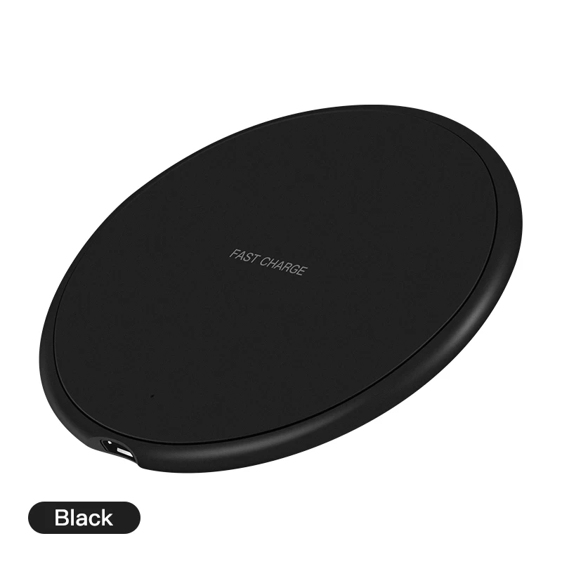 Black Amzish 10 Вт Быстрое беспроводное зарядное устройство для iPhone X XR 11 Pro XS Max QI usb зарядное устройство для samsung S8 S9 Plus Note 8 9 зарядное устройство для телефона - Цвет: Black