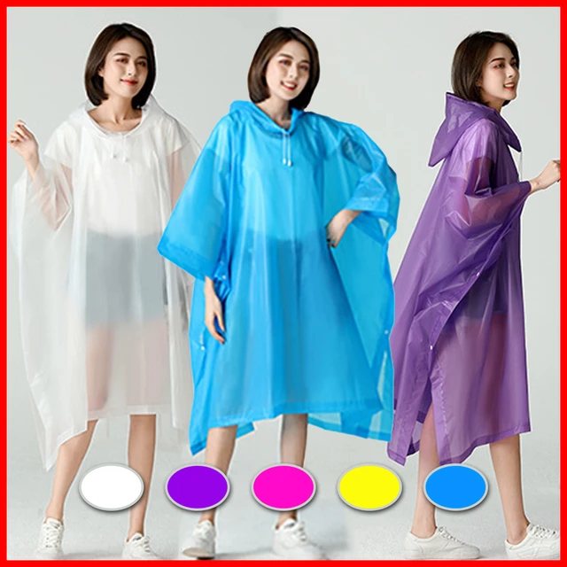 Poncho de lluvia impermeable con capucha y cremallera para mujer -  AliExpress