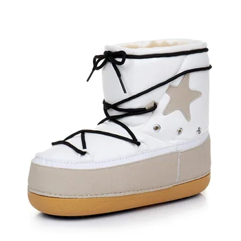 

Genuine Leather Children Snow Boots 2019 Winter Girls Boot Sequins Cotton Shoes Kid's Boat Plus Velvet Baby Warm Cotton Boots