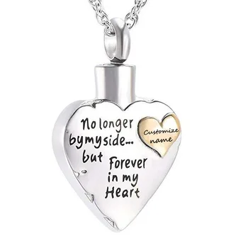 

Customize Name Cremation Urn Heart Pendant Necklace Stainless Steel Family Pets Friends Ashes Memorial Keepsake Jewelry