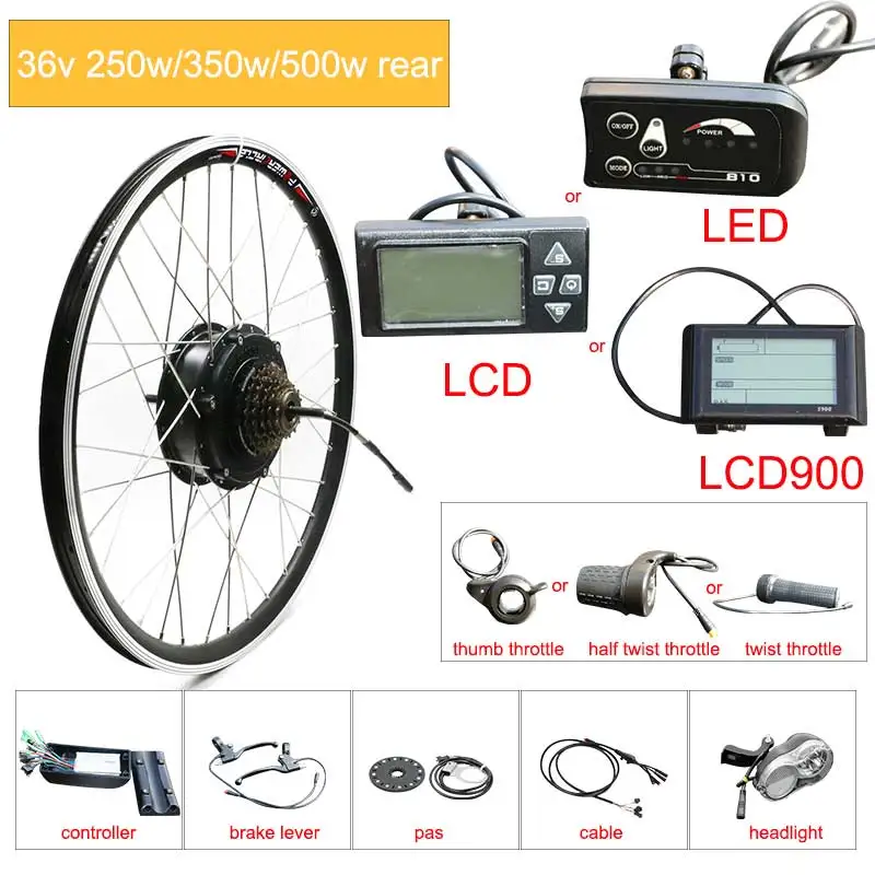 36V электрическое преобразование велосипедов Комплект 250W350W500W Мотор Ступицы Колеса для 2" 26" 700C горный электровелосипед комплект Электрический bicicleta