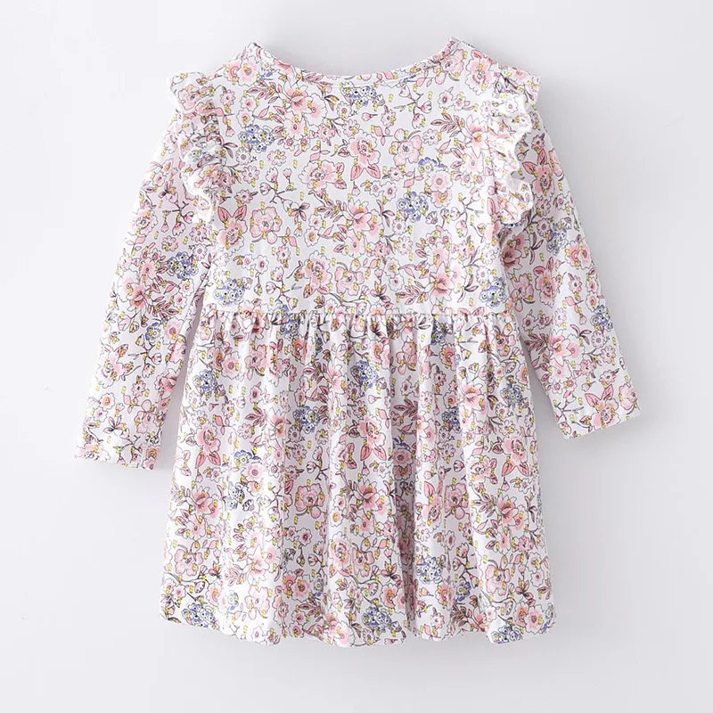 Little Maven/Новое поступление, платья принцессы с цветами для девочек одежда для малышей с длинными рукавами костюм-пачка для свадебной вечеринки осенне-весеннее платье