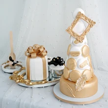 Имитация торта шампанское Макарон башня домашнее мягкое украшение Золотая имитация Макарон лента Торт