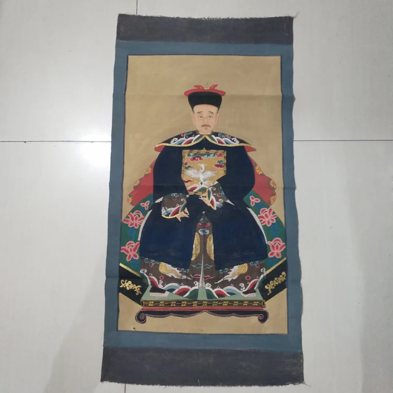 

Elaborate Chinese Classical Collectible Home Decoration Painting Ancient Officer Portrait Picture No.2