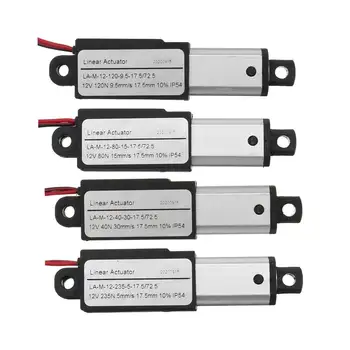 

12V Aluminum Alloy DC Motor Mini Linear Actuator Motor Telescopic Rod Linear Reciprocating Lifter 30mm/s 15mm/s 9.5mm/s 5mm/s