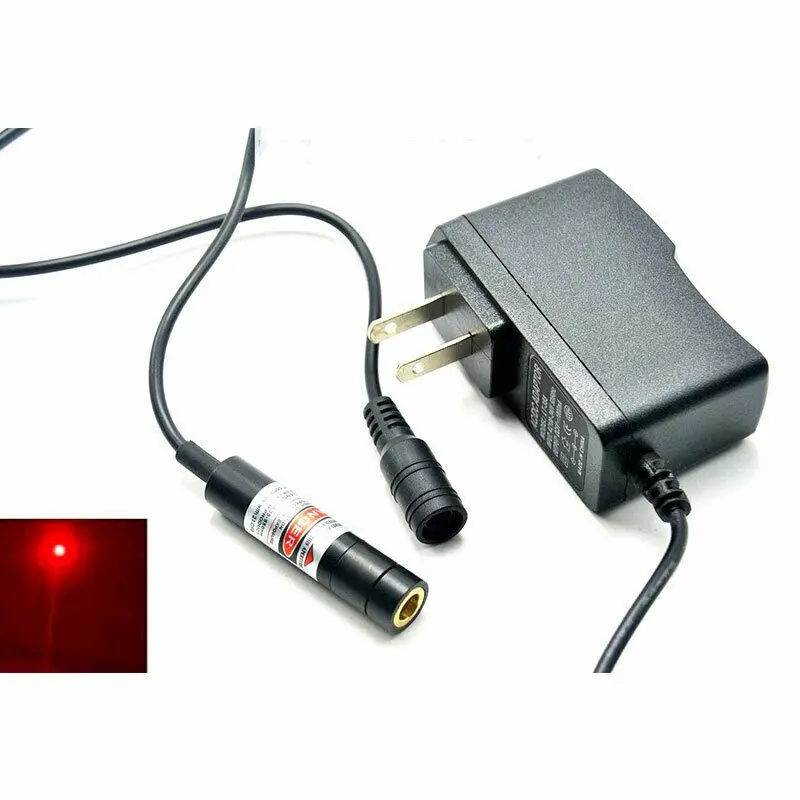 

Dot Red Laser Lights 650nm 20mw Laser Diode Module w 5V Adapter 12x55mm