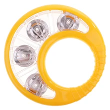 6 дюймов музыкальный Тамбурин барабан круглый ударный инструмент, Подарочный прочный Пластик тела с рукояткой для KTV вечерние забавная игрушка