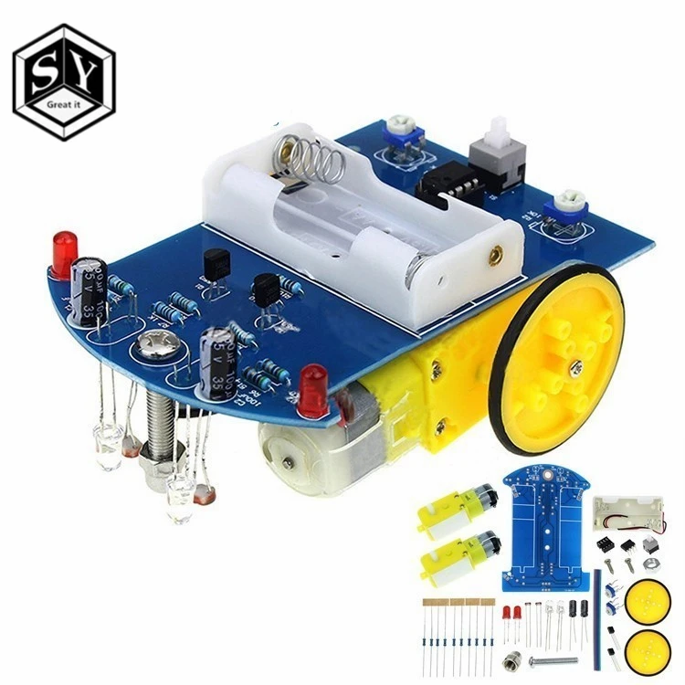 D2-1 DIY Kit Intelligent Tracking Line Smart Car Kit TT Motor Electronic DIY Kit Smart Patrol Automobile Parts DIY Electronic