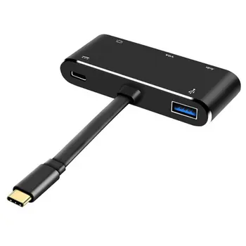 

Lightweight Portable 5 in 1 USB Type C To HDMI 4K VGA USB 3.0 Headphone Hub Multiport Adapter USB-C Hub Adapter