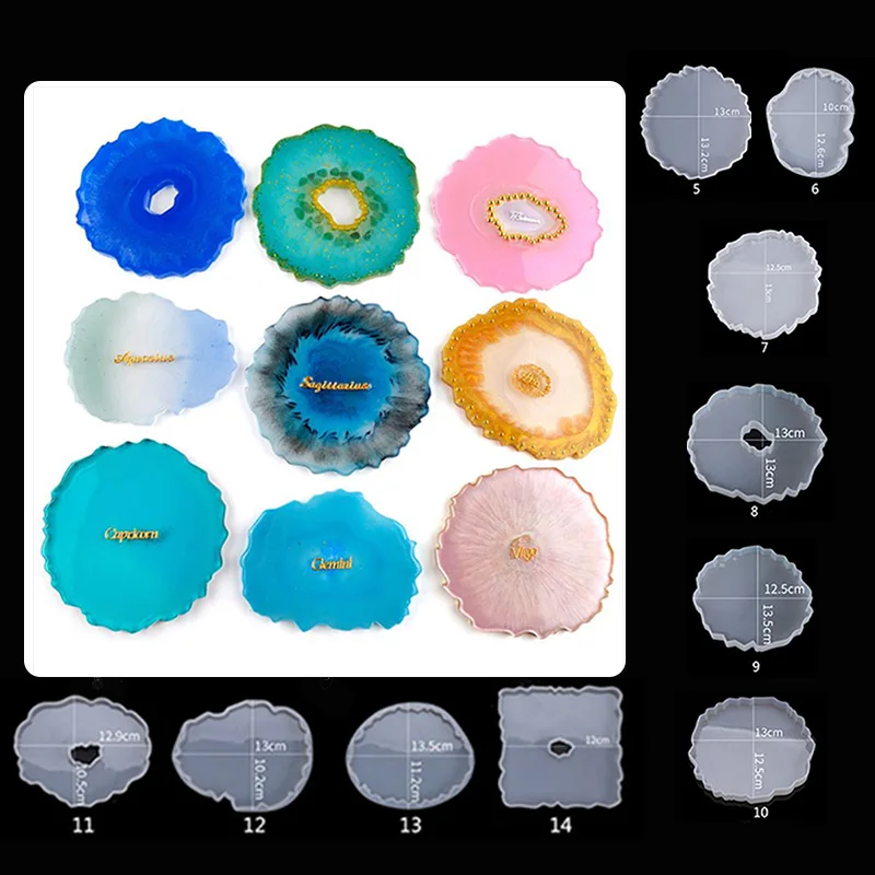

Silicone Crystal Epoxy Resin Mold Irregular Wave Coaster Mat Casting Mould Handmade DIY Crafts Decoration Making Tools
