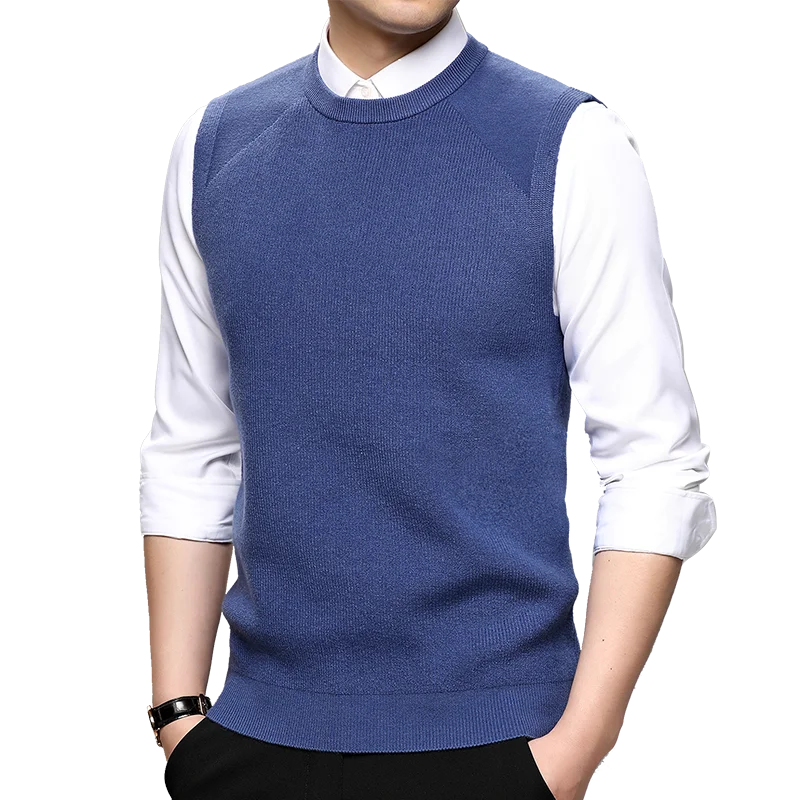 

Casual Vest Fashion Design Men's Solid Sweater Vest Men O-neck Sleeveless Pullover Vest High Quality Male Knitwear Sweaters