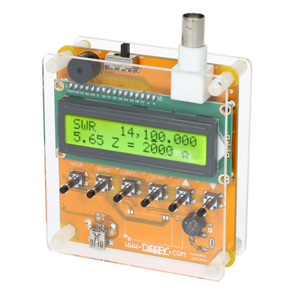 

Digital Shortwave Antenna Analyzer Meter Tester for Ham Radio Q9 1~60M For Testing Standing Wave Resistance Capacitance