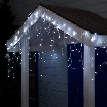

Garland "Fringe" 3 x 0.6 m, IP44, UMS, transparent thread, 160 LED, glow white, flicker white, 220V
