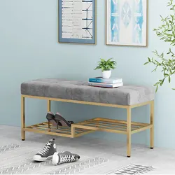 Zapatero de hierro para sala de estar, muebles modernos, armario de zapatos para entrada del Hogar, Simple, arte, Banco de pasillo, taburete de zapatos