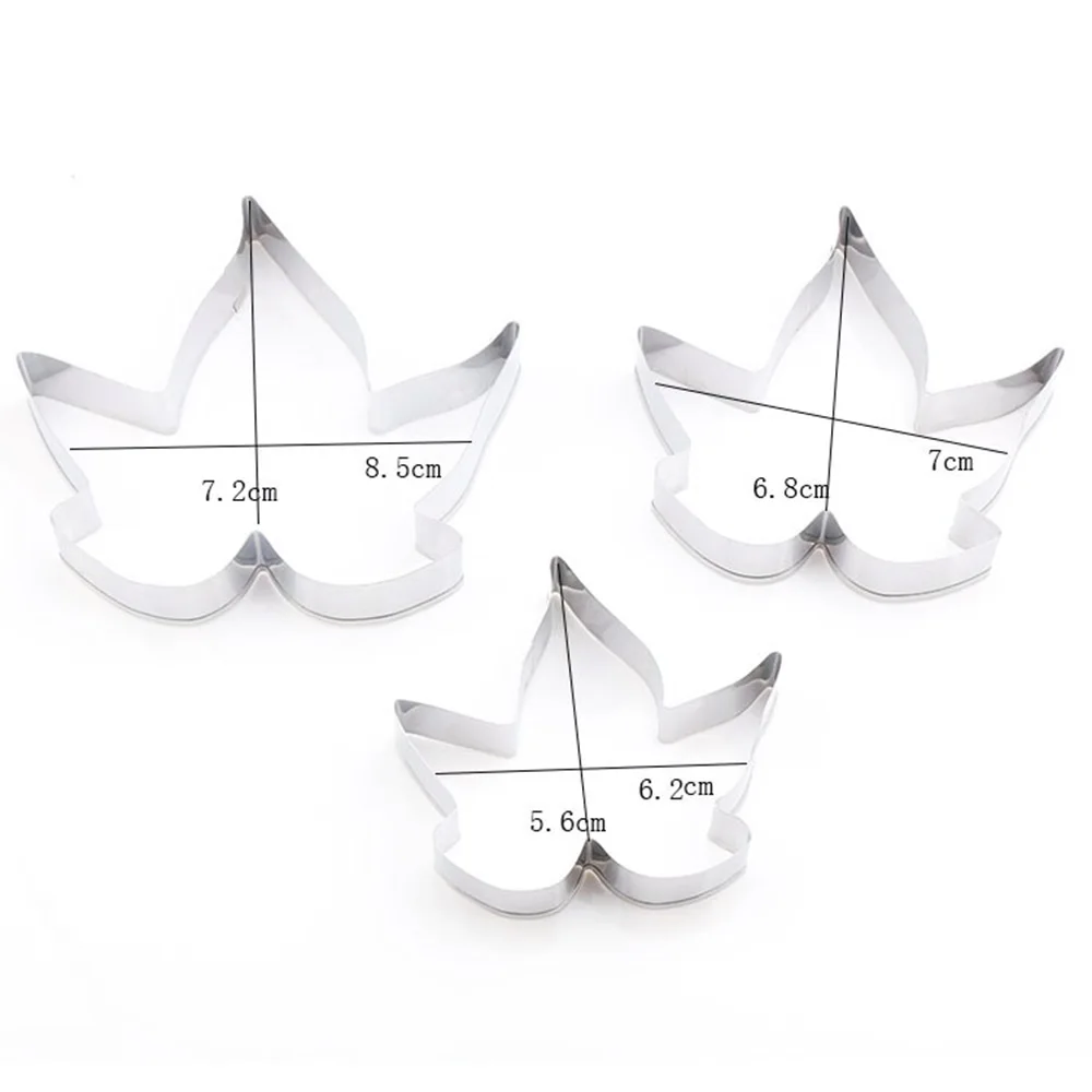 3pcs Maple Leaf Pastry Mould Baking Biscuit Mold Cookie Cake Cutters Decoration Mold Baking Mould Tools 5
