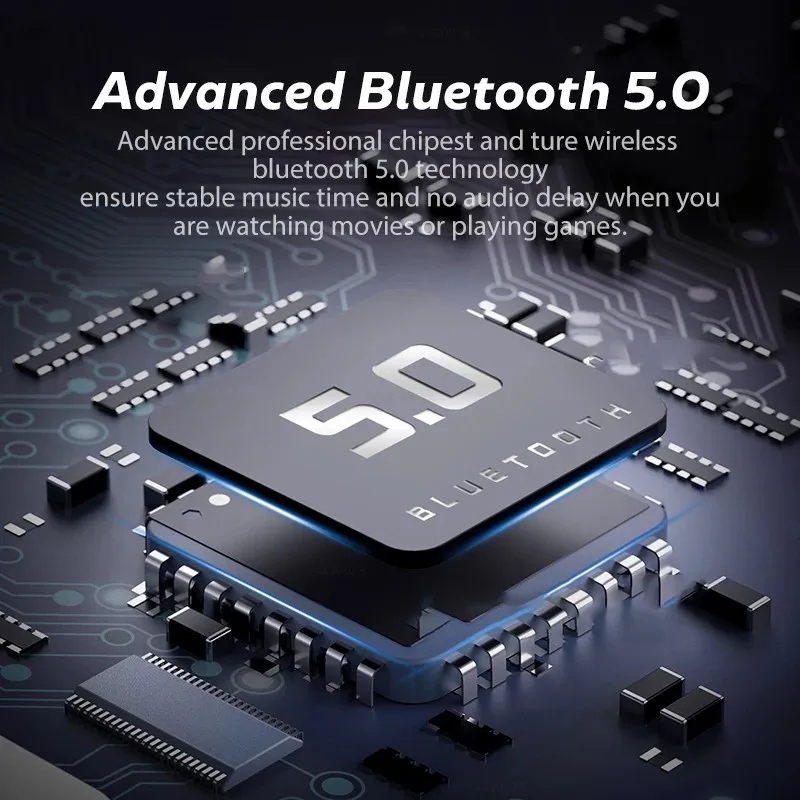 New TWS Bluetooth 5 0 Touch Control Wireless Earphones Stereo Headphones Waterproof Sports True Wireless Earbuds with Microphone
