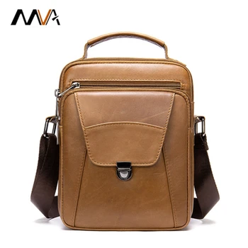

MVA men's shoulder messenger bag leather business casual retro handbag ipad tablet bag fashion leather men's bag