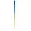 3 двойные или 1 пара домашних нескользящих палочек из нержавеющей стали простой дизайн переносные многоразовые палочки для еды 23,5 см# YL10 - Цвет: Blue