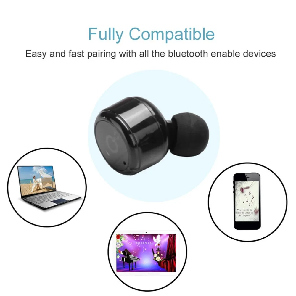 Маленький размер X2T мини невидимый беспроводной Bluetooth наушники Спорт Бег стерео Бас Наушники с зарядным чехлом чехол