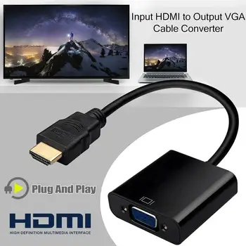 

HDMI to VGA Adapter Male To Famale Converter for PS4 1080P HDMI-VGA Adapter With Video Audio Cable Jack HDMI VGA For PC TV Box