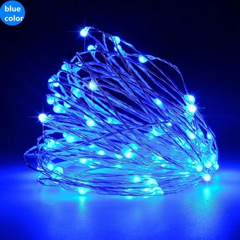 

LED String light Copper Wire Blue 10M 33FT Fairy Garland Home Christmas Wedding Party Decoration Battery Operated Waterproof